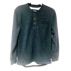 L L Bean Mens S  Waffle Fleece Henley‎ Sweater Heather Gray Katahdin Iron Works